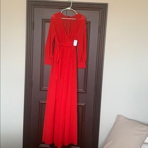 NWT Windsor Red long sleeve Maxi Dress